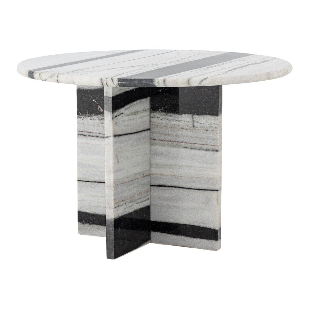 Čierno-biely mramorový okrúhly konferenčný stolík ø 61 cm Rosito – Bloomingville