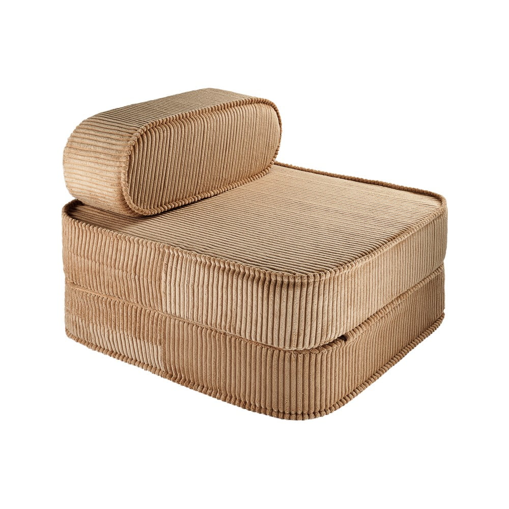 Hnedé menčestrové detské kresielko Flip – Wigiwama