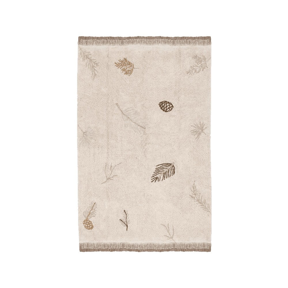 Krémový prateľný ručne tkaný bavlnený detský koberec 170x240 cm Pine Forest – Lorena Canals