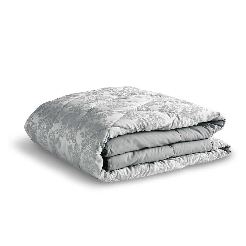 Sivý prešívaný pléd cez posteľ Catherine Lansfield Jacquard