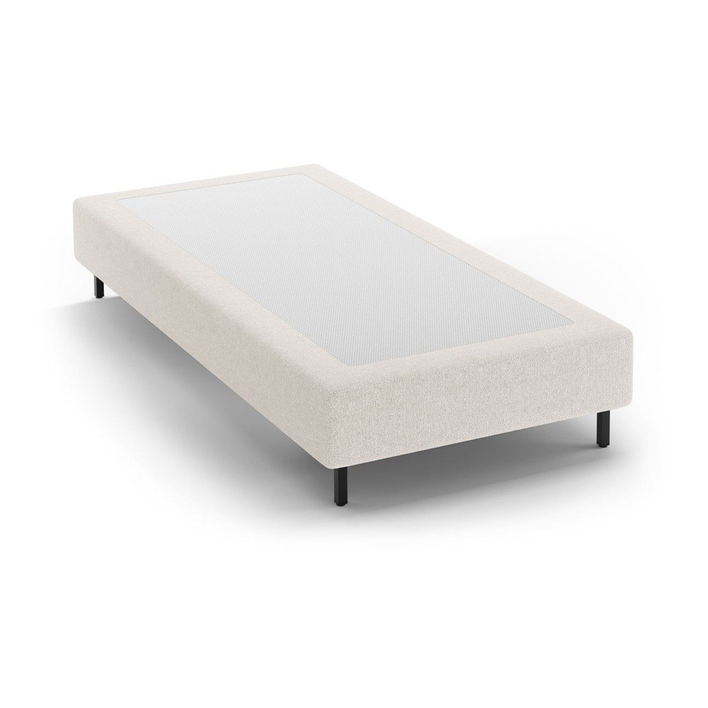 Krémová čalúnená jednolôžková posteľ bez čela 90x200 cm Whale – Micadoni