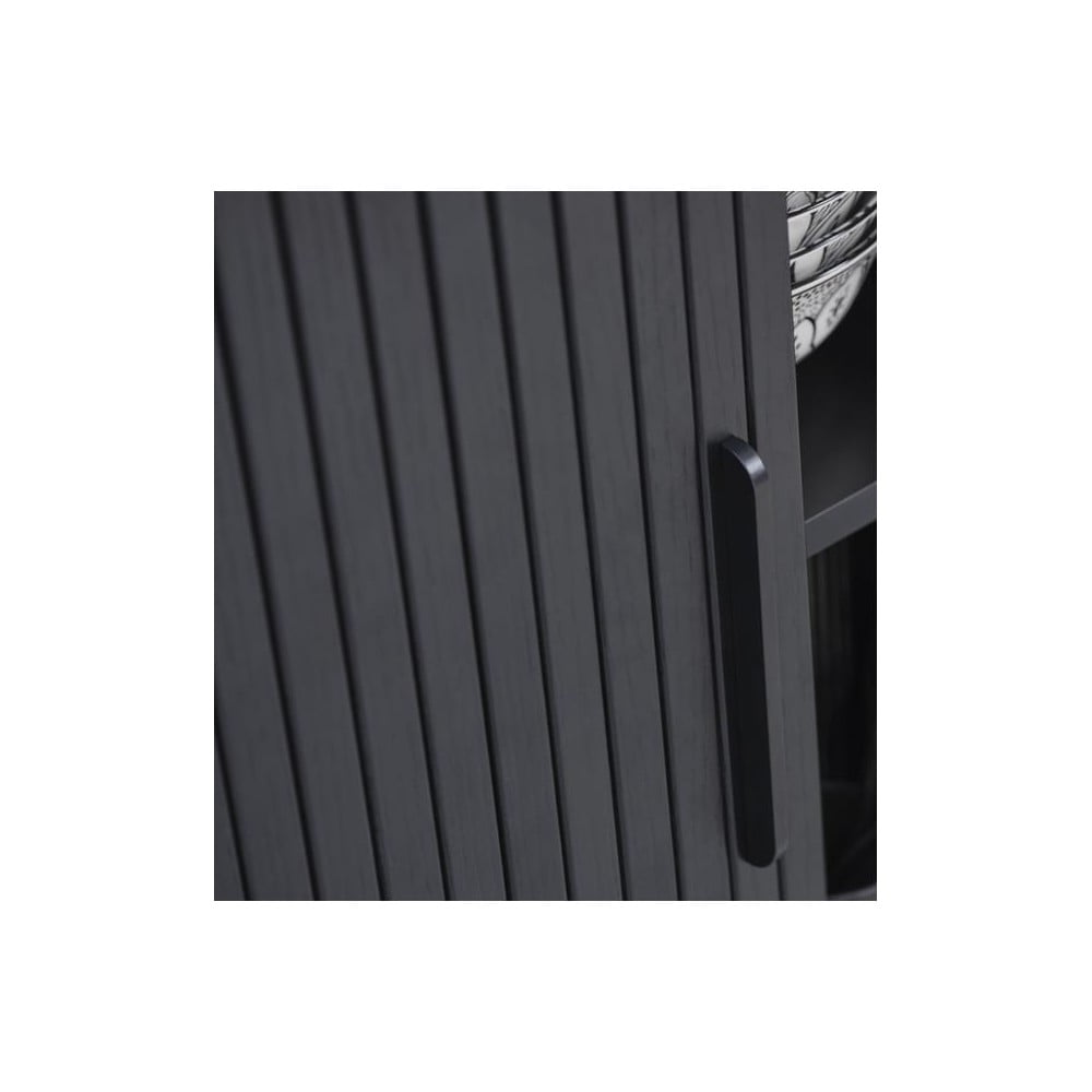 Čierny TV stolík v dekore duba 56x180 cm Nola – Unique Furniture