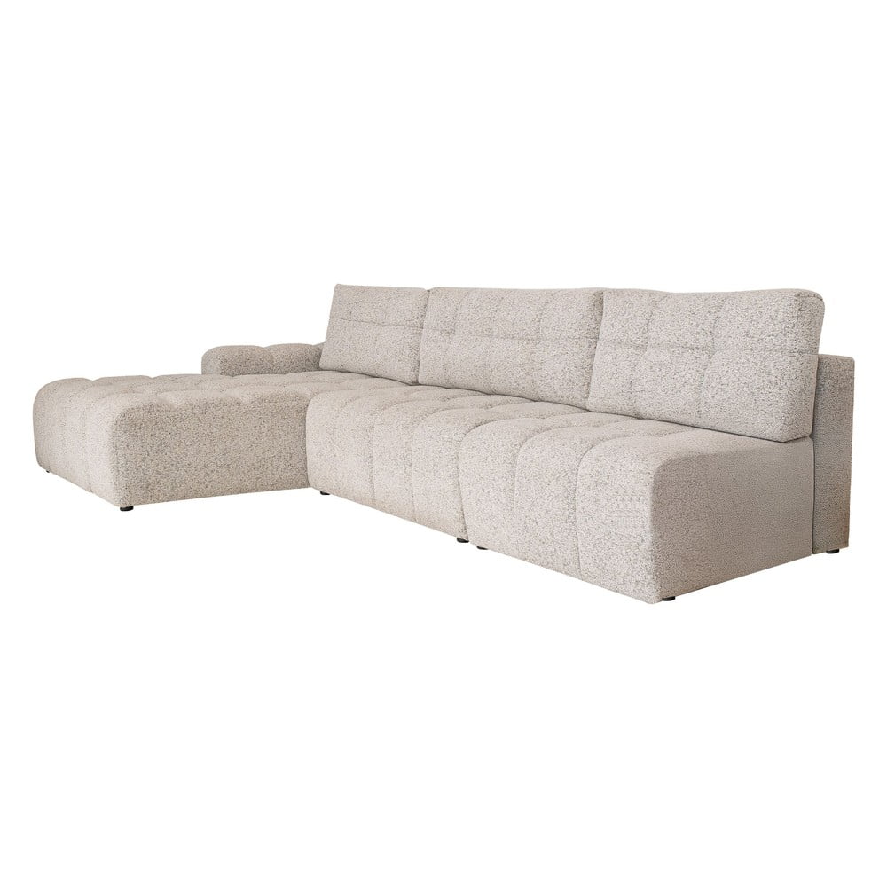 Béžová rozkladacia modulárna rohová pohovka s úložným priestorom (ľavý roh) Lulu – Miuform