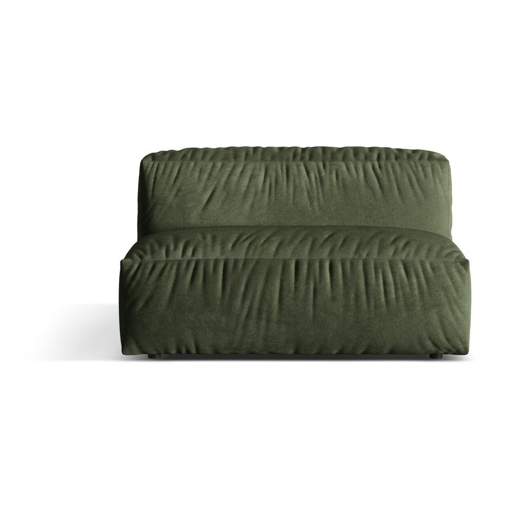 Zelený zamatový modul pohovky (stredový diel) Martina – Micadoni