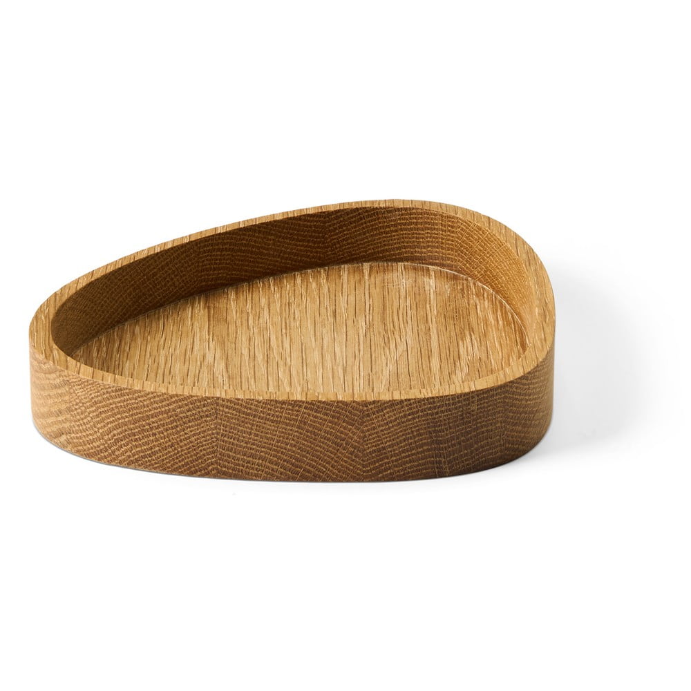 Dekoratívny drevený úložný box v prírodnej farbe 18x16x3 cm Curve M – LIND DNA