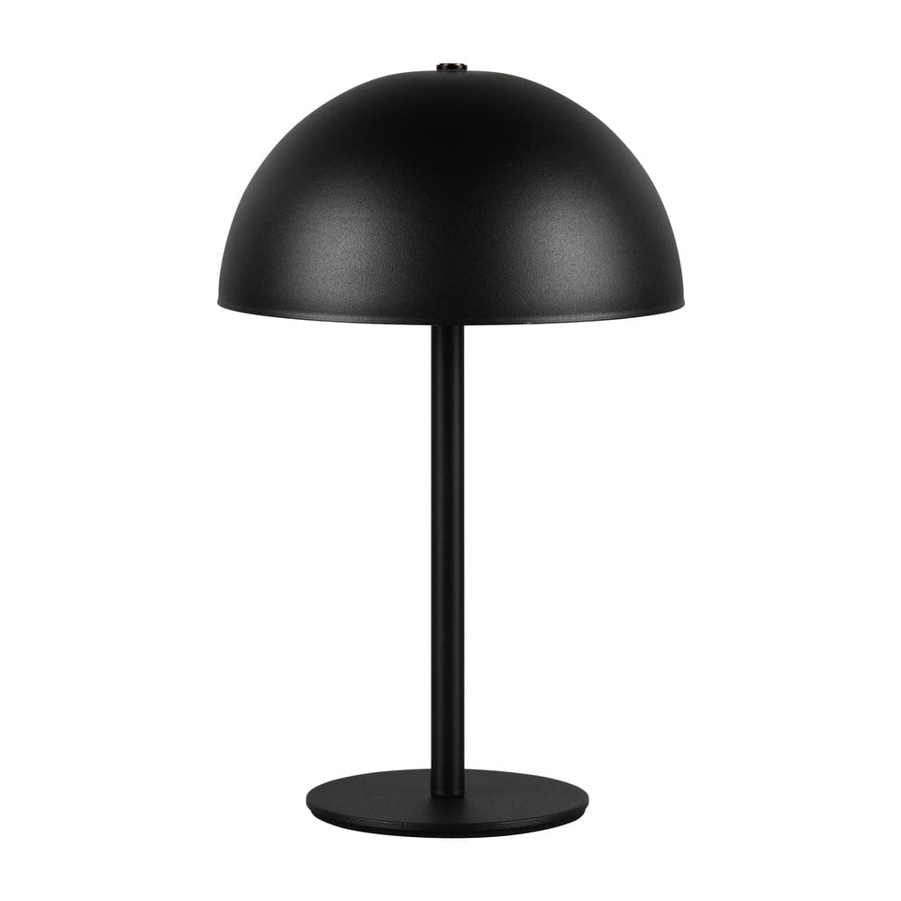 Matne čierna LED stolová lampa s kovovým tienidlom (výška  21 cm) Munoz – Trio