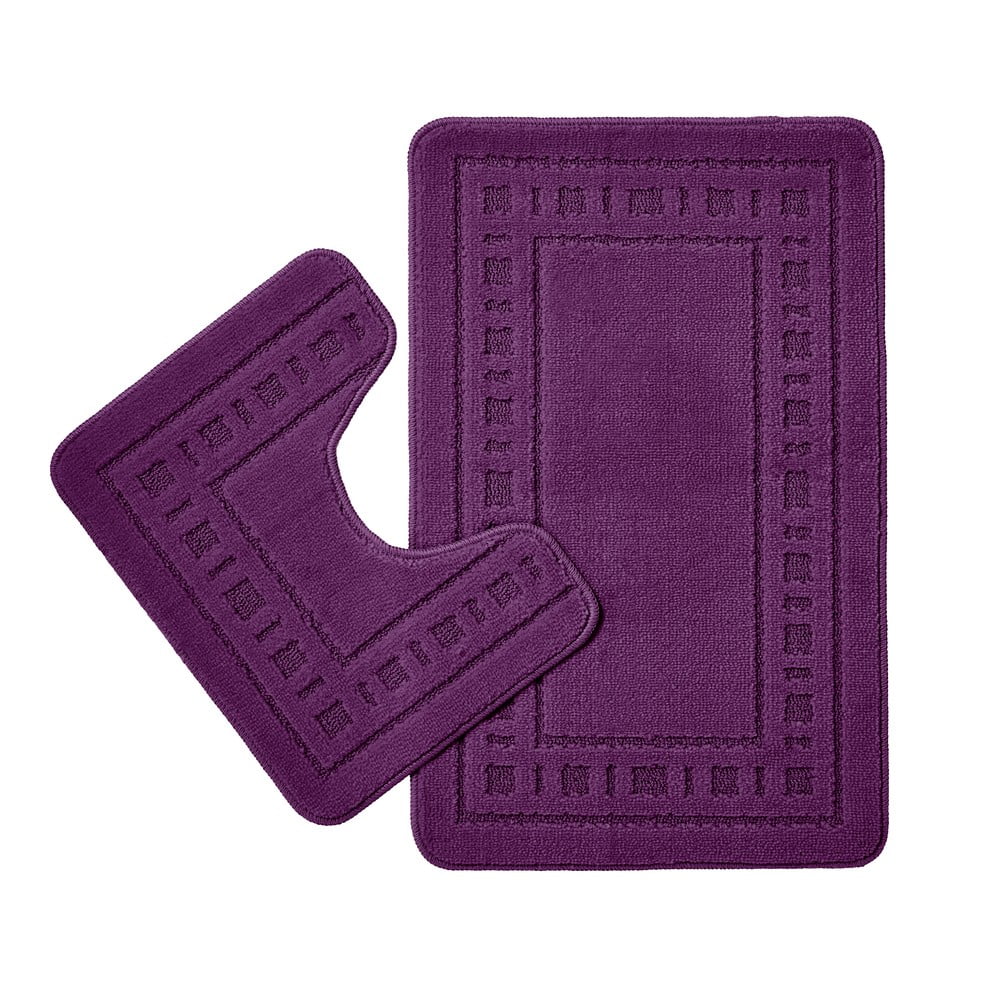 Tmavofialové WC kúpeľňové predložky v súprave 2 ks 50x80 cm Armoni – Catherine Lansfield