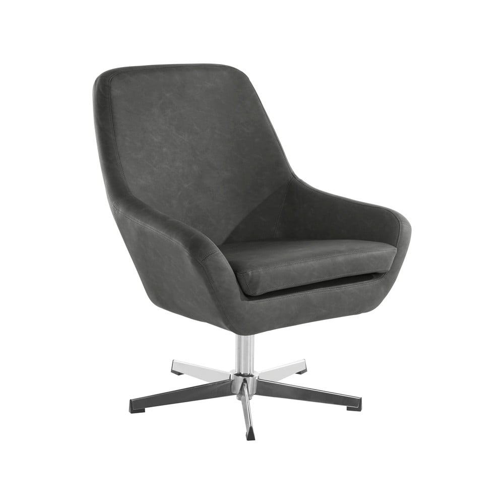 Sivé kreslo z imitácie kože Naomi - Støraa