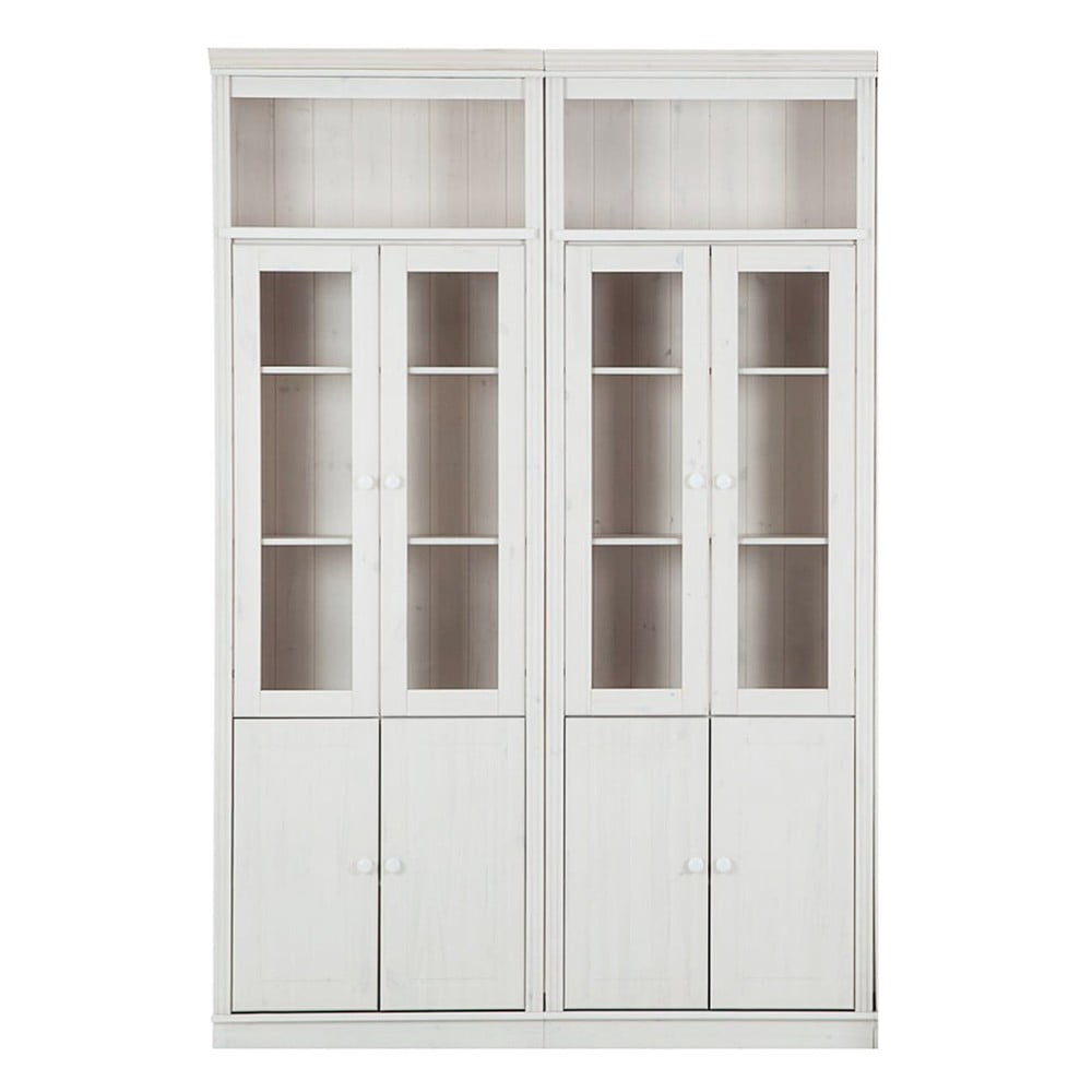 Biela vitrína z borovicového dreva 148x223 cm Anita – Støraa