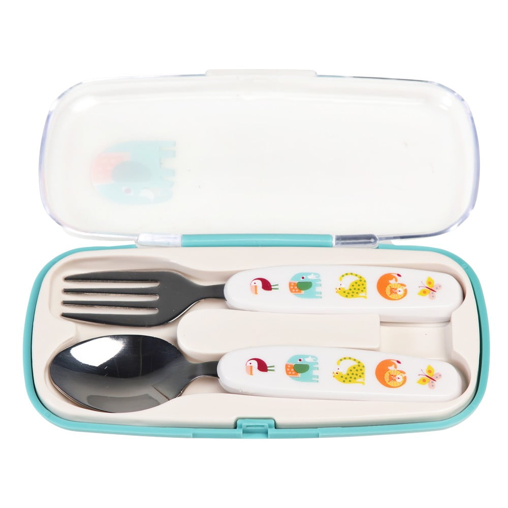 Krémový antikoro detský príbor 2 ks Wild Wonders – Rex London