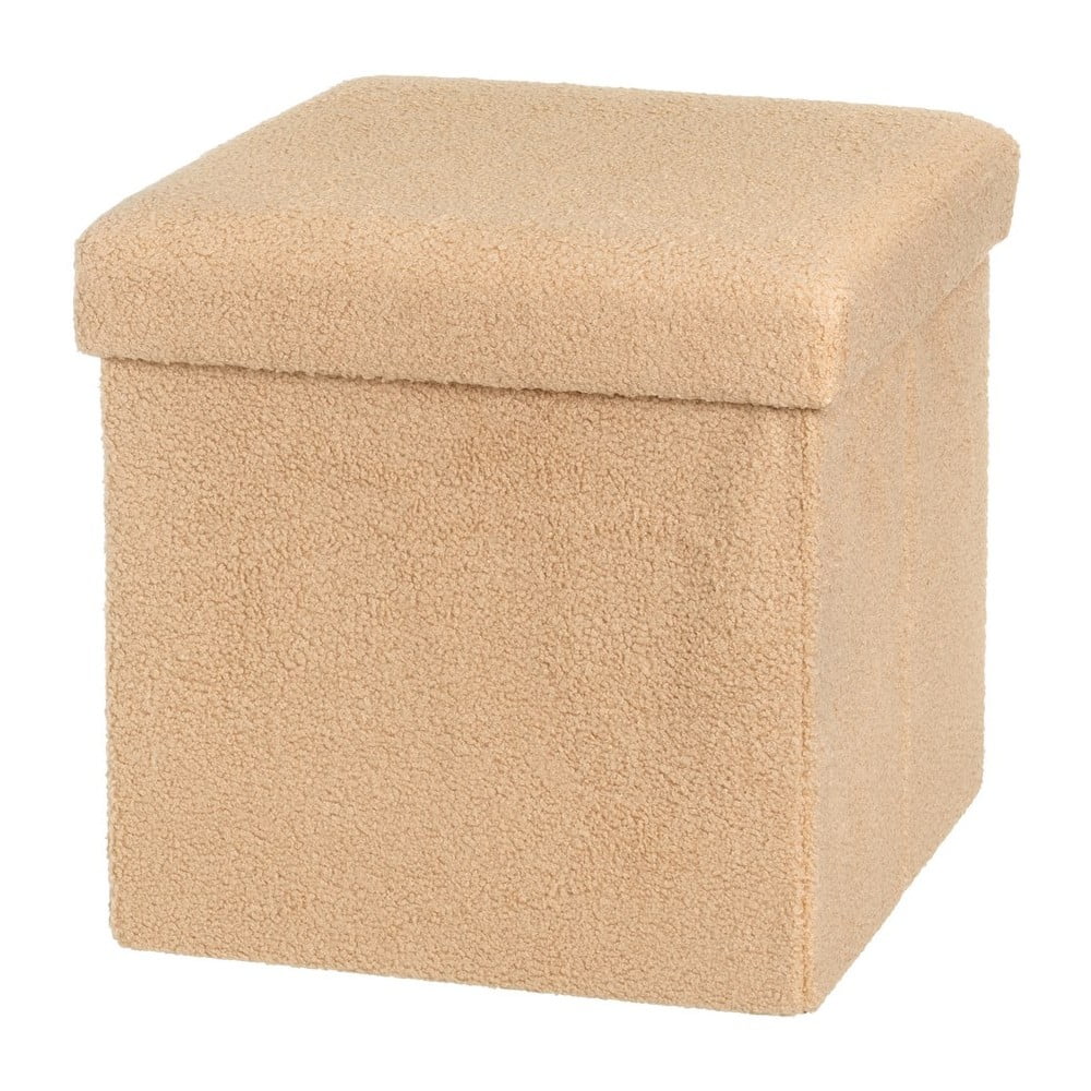 Svetlohnedý taburet z textílie buklé Folding – Casa Selección