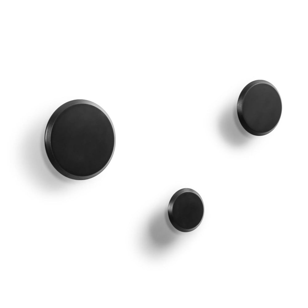 Čierne nástenné drevené háčiky v súprave 3 ks Nadua – Kave Home