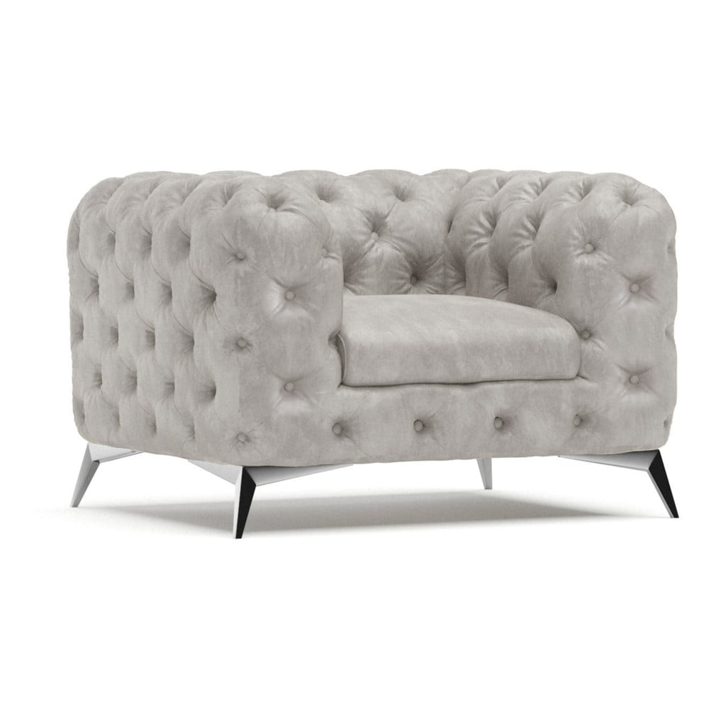 Svetlosivé zamatové kreslo Chelsea – Ropez