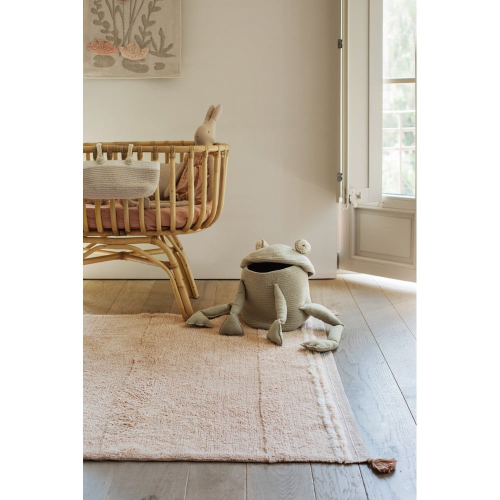 Svetloružový prateľný ručne tkaný bavlnený koberec 120x160 cm Bloom Rose – Lorena Canals