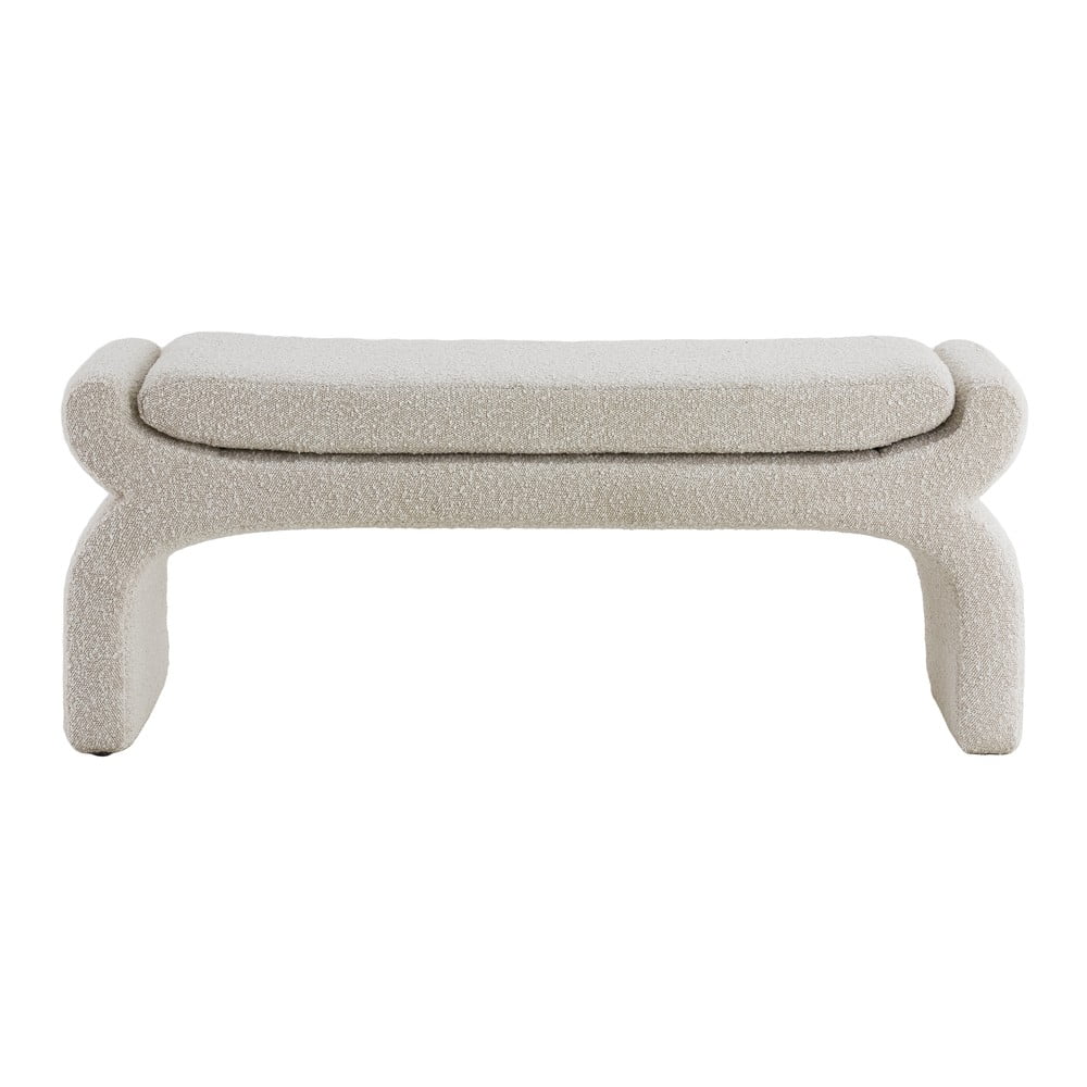 Krémová lavica z textílie buklé Nafya – Light & Living