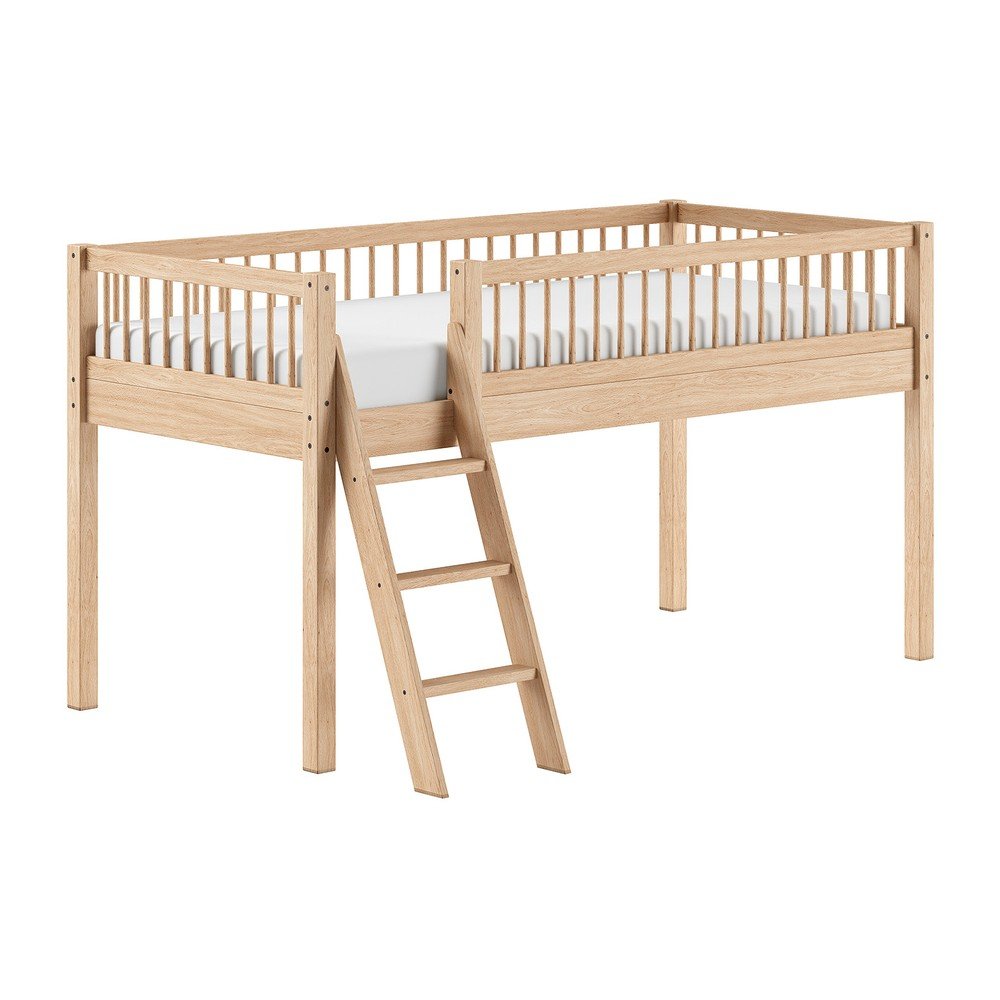 Vyvýšená detská posteľ z bukového dreva s roštom 90x200 cm v prírodnej farbe Forrest – Vipack