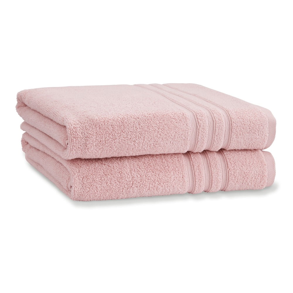 Svetloružové froté bavlnené osušky v súprave 2 ks 90x140 cm Zero Twist – Catherine Lansfield