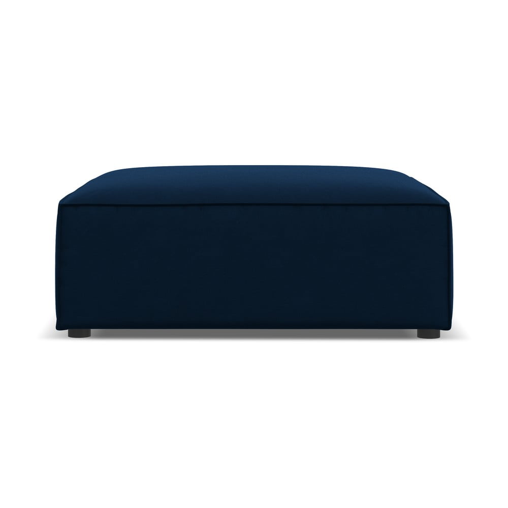 Tmavomodrá zamatová podnožka Jodie – Micadoni Home