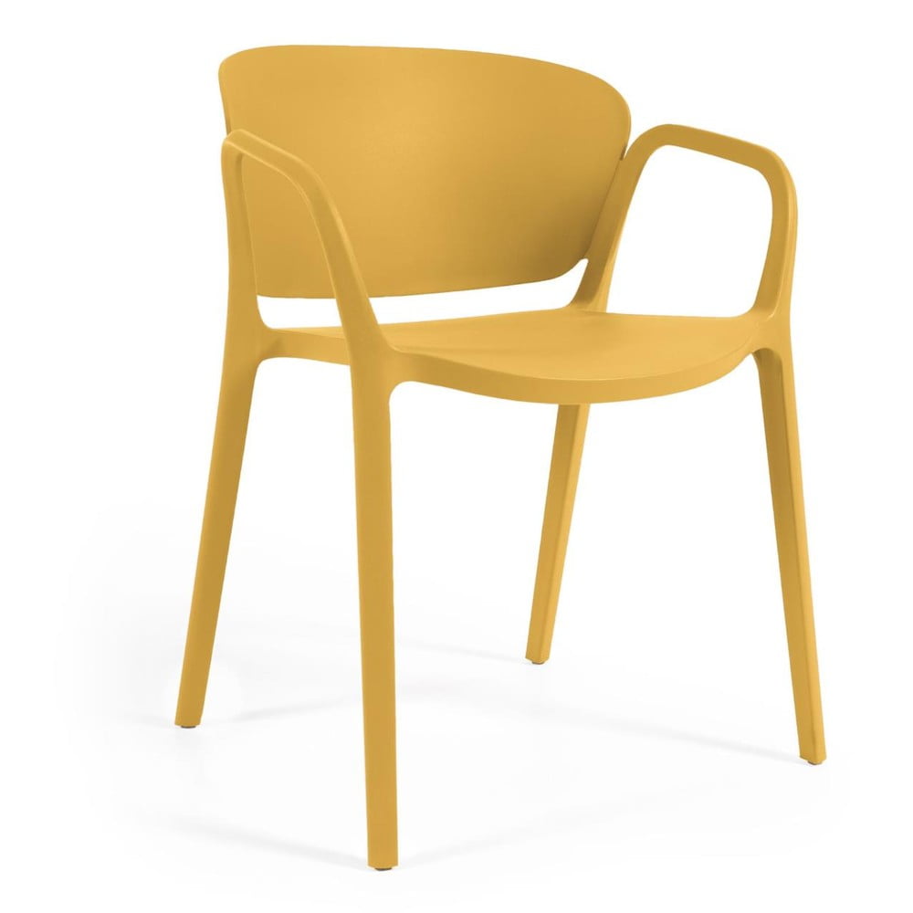 Žltá plastová záhradná stolička Ania – Kave Home