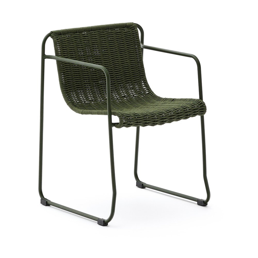 Zelená kovová záhradná stolička Maurina – Kave Home