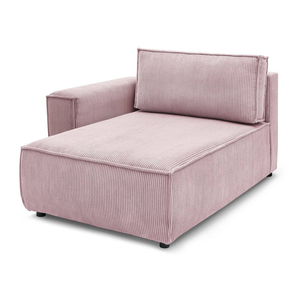 Svetloružový menčestrový modul pohovky (ľavý roh) Nihad modular – Bobochic Paris