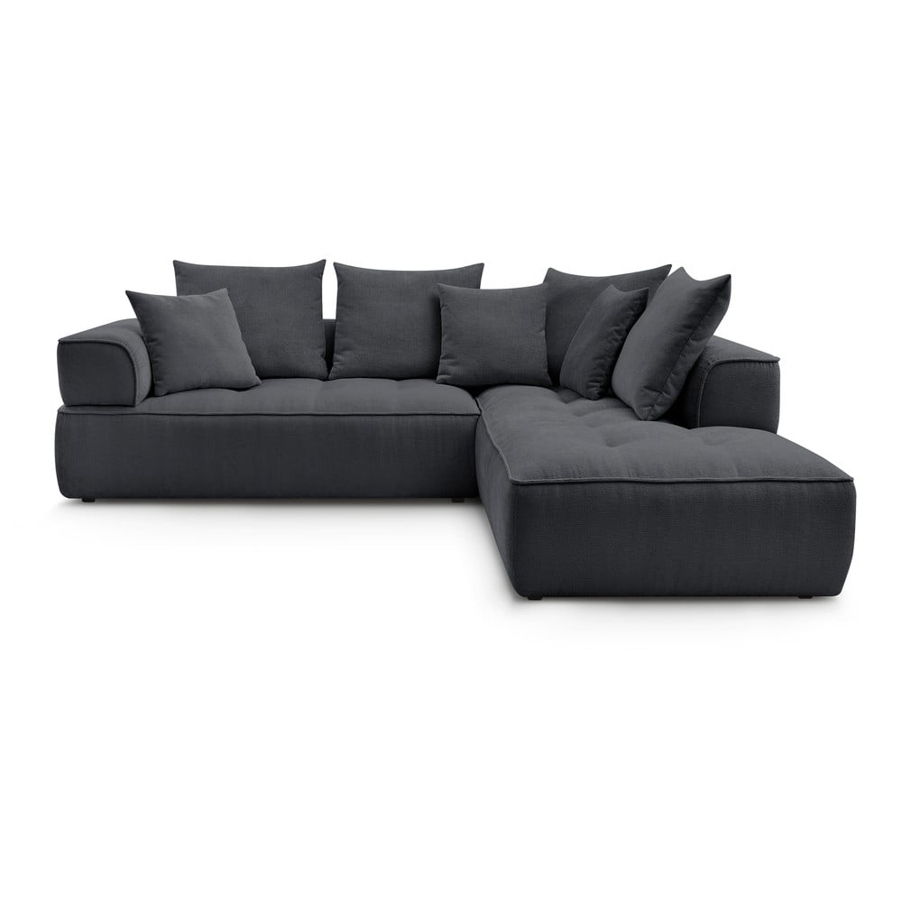 Tmavosivá ženilková rohová pohovka (pravý roh/do L) Whesley – Bobochic Paris