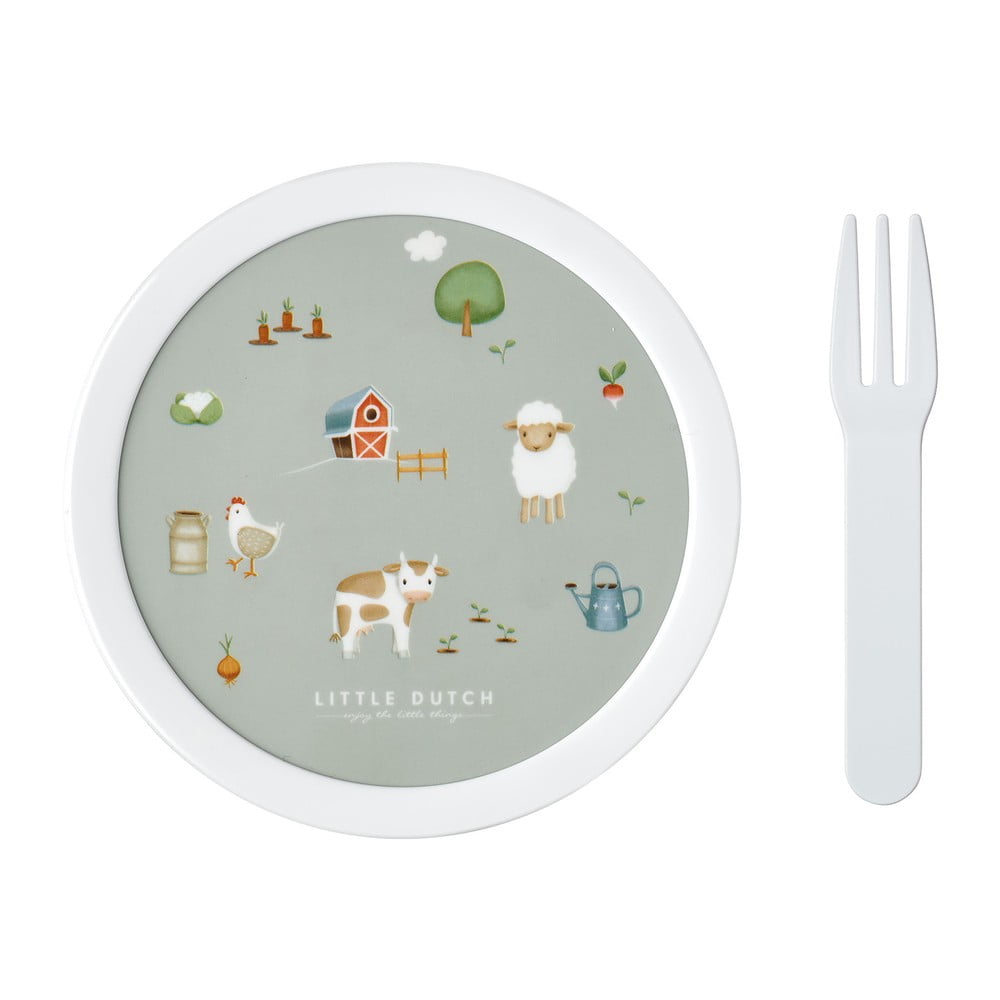 Detský desiatový box s vidličkou Little farm – Mepal