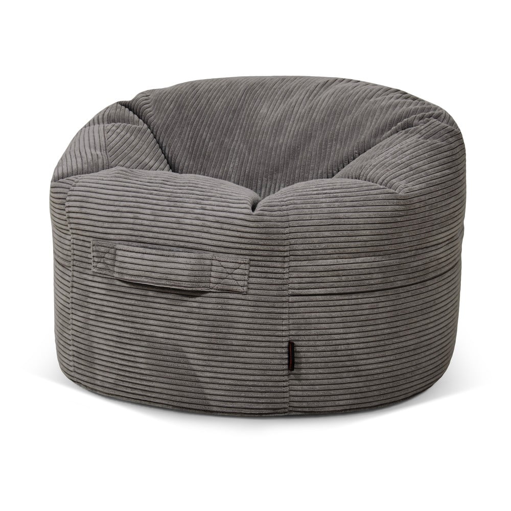 Tmavosivý menčestrový detský sedací vak Roll 80 – SLOWDOWN