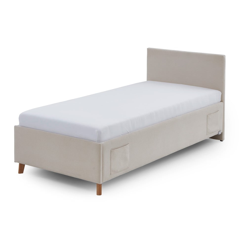 Béžová čalúnená detská posteľ s úložným priestorom s roštom 90x200 cm Cool – Meise Möbel