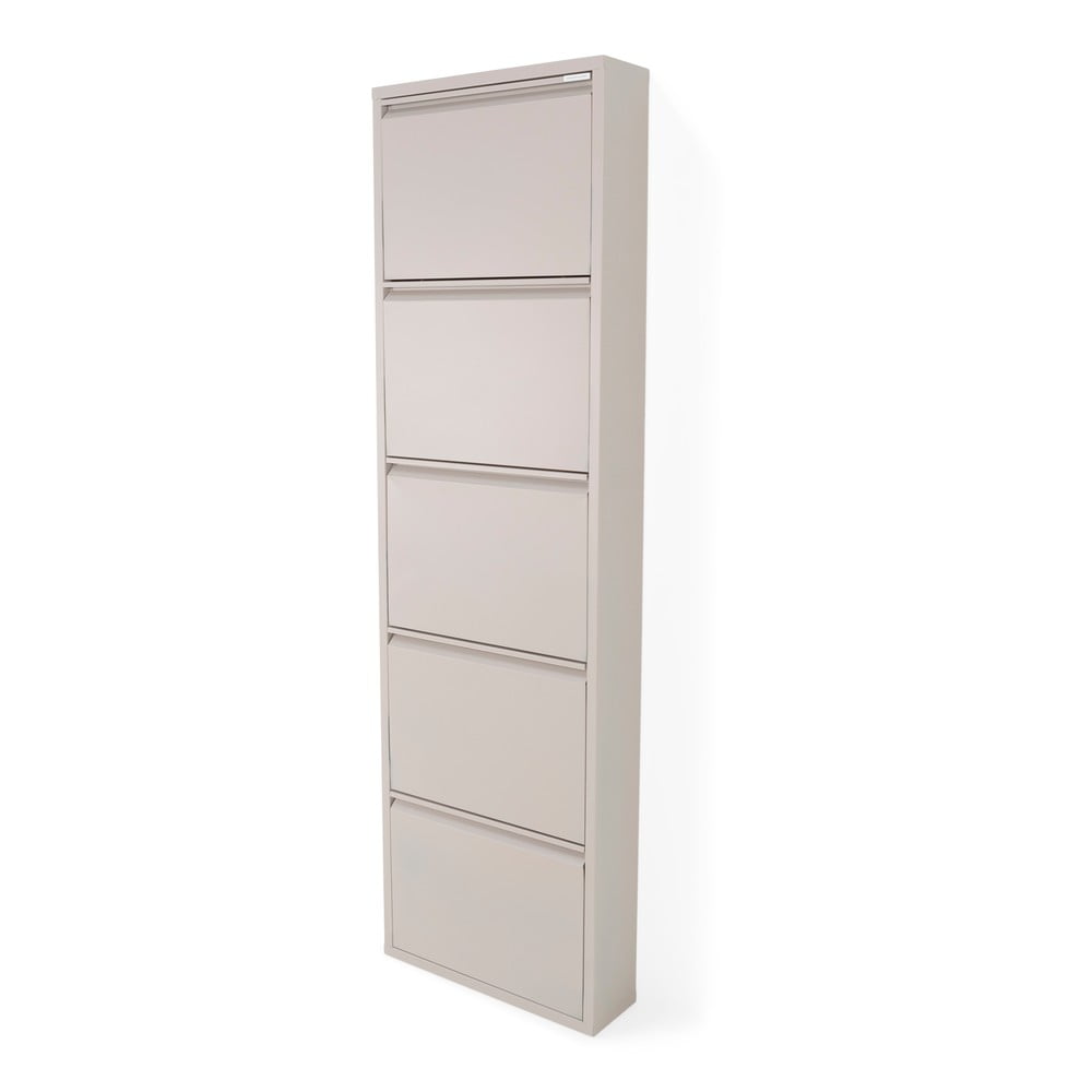 Taupe kovová výklopná skrinka na topánky 50x169x15 cm Billy – Spinder Design