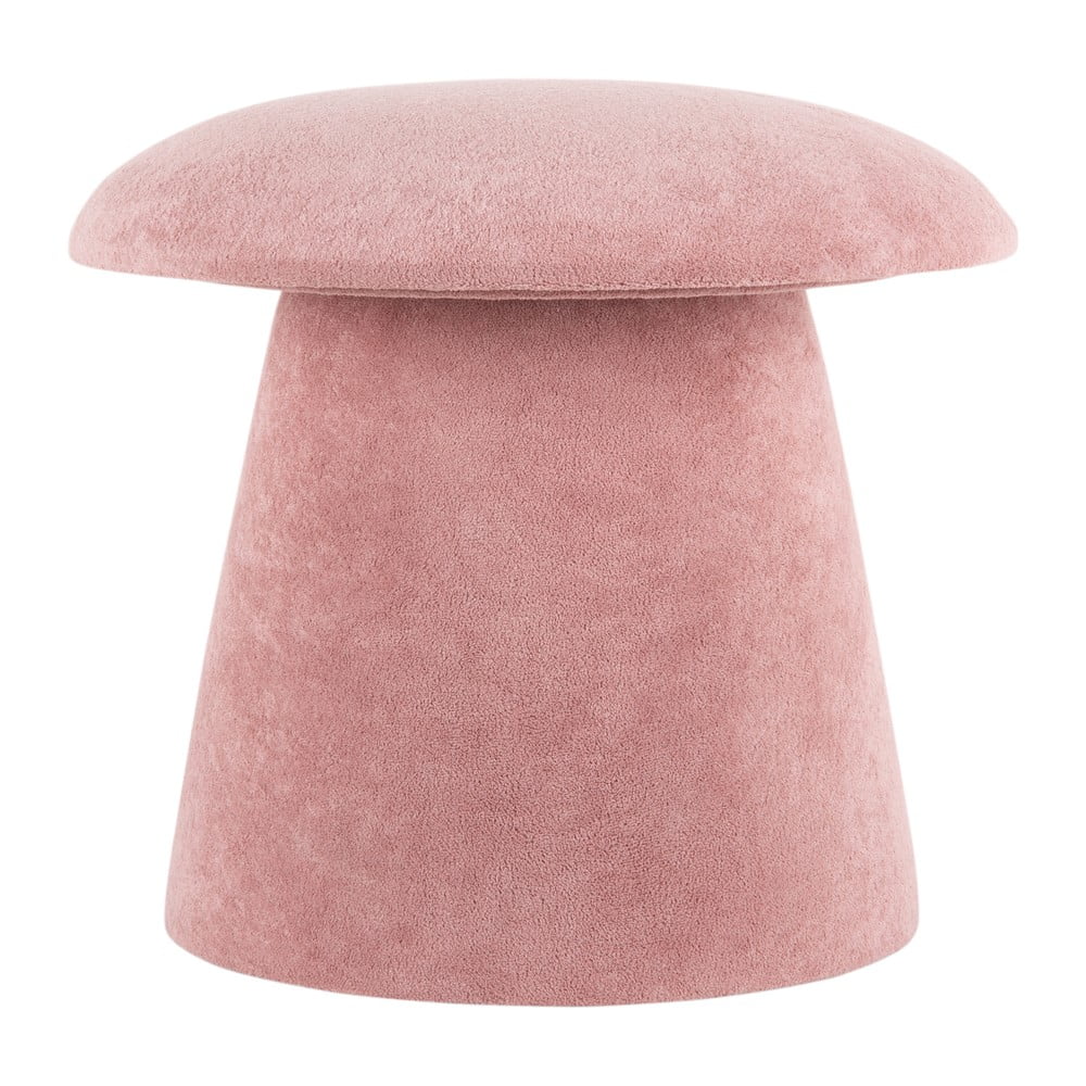Svetloružový zamatový taburet Mushroom – Leitmotiv