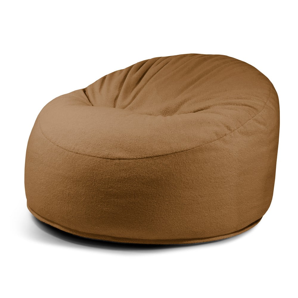 Hnedý sedací vak z textílie buklé Om 110 – SLOWDOWN