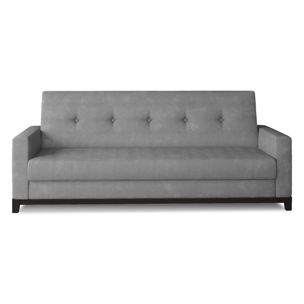 Svetlosivá zamatová rozkladacia/s úložným priestorom pohovka 216 cm Selene – ELTAP