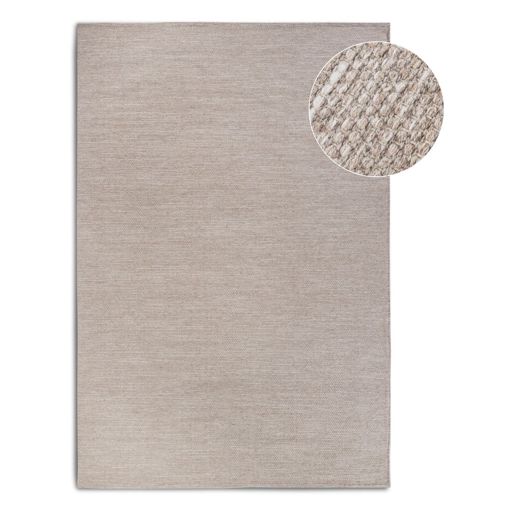 Béžový ručne tkaný koberec s prímesou vlny 60x90 cm Pradesh Linen White – Elle Decoration