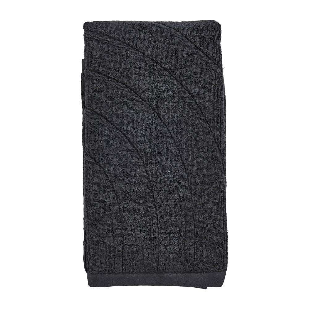Čierny froté bavlnený uterák 50x100 cm Time – Zone