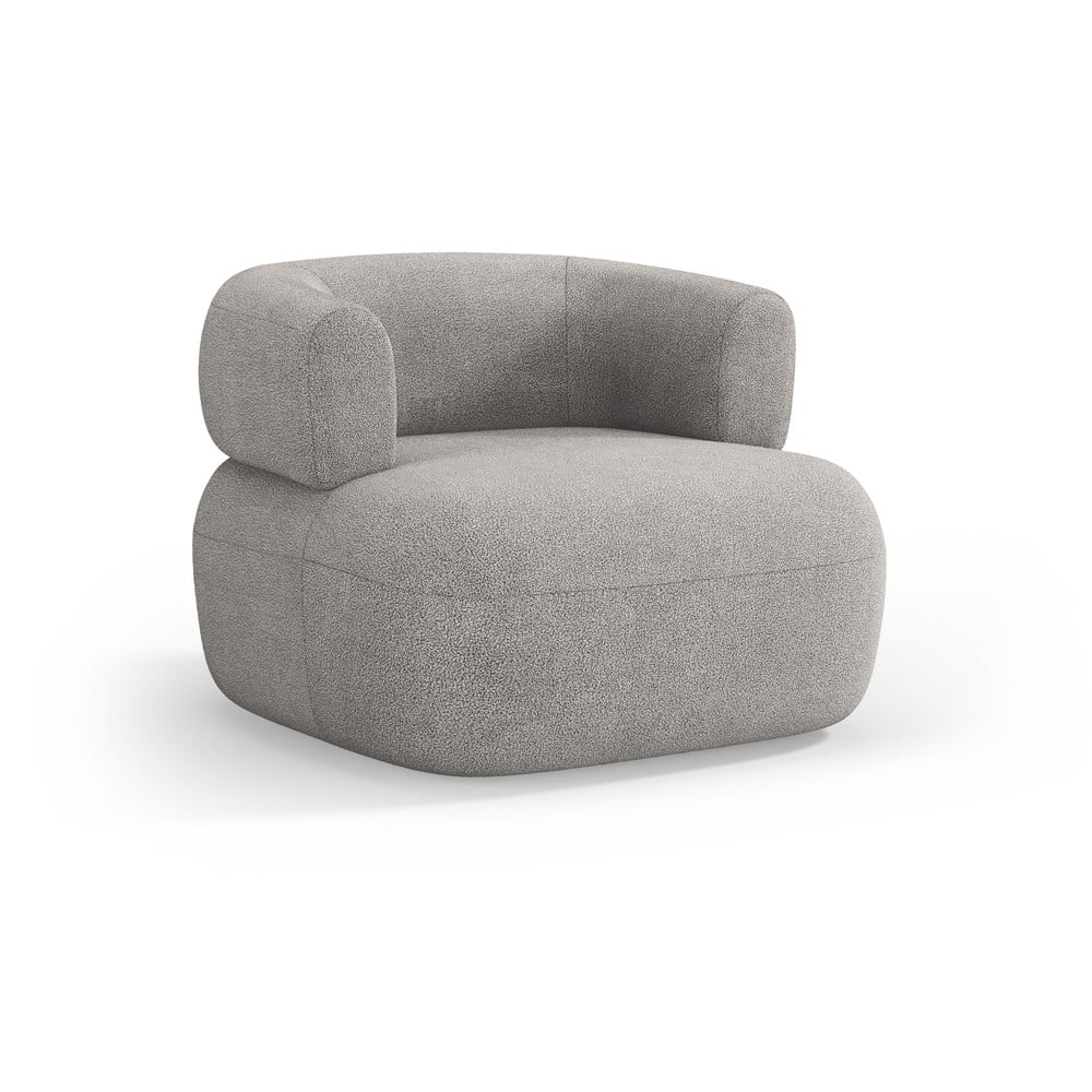 Svetlosivé kreslo z textílie buklé Jenny – Micadoni Home