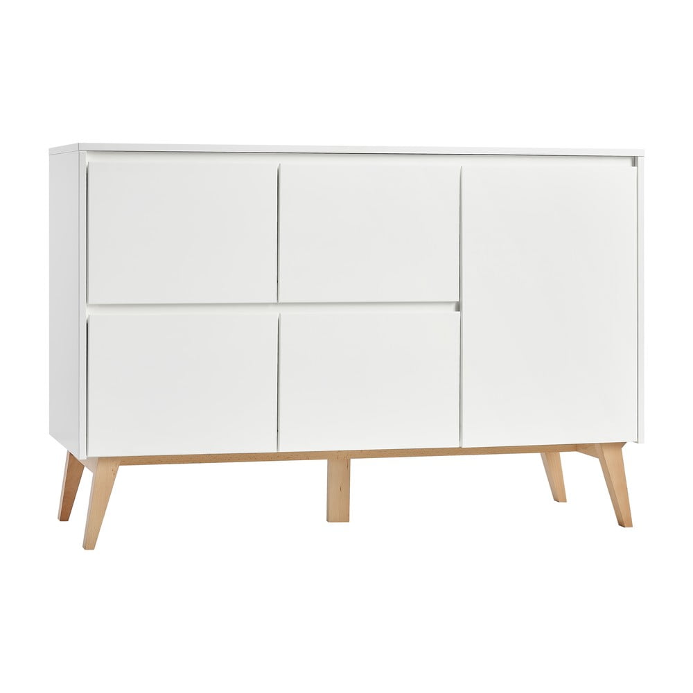 Biela detská komoda so zásuvkami Pinio Swing