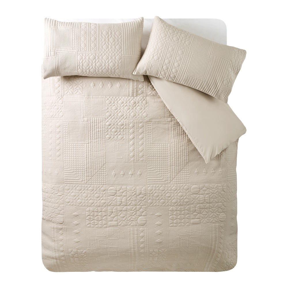 Béžové obliečky na jednolôžko 135x200 cm Folkstone Geo – Catherine Lansfield