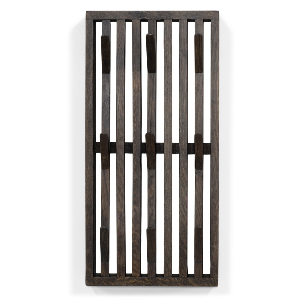 Tmavohnedý nástenný vešiak z dubového dreva 24 cm Parco – Spinder Design