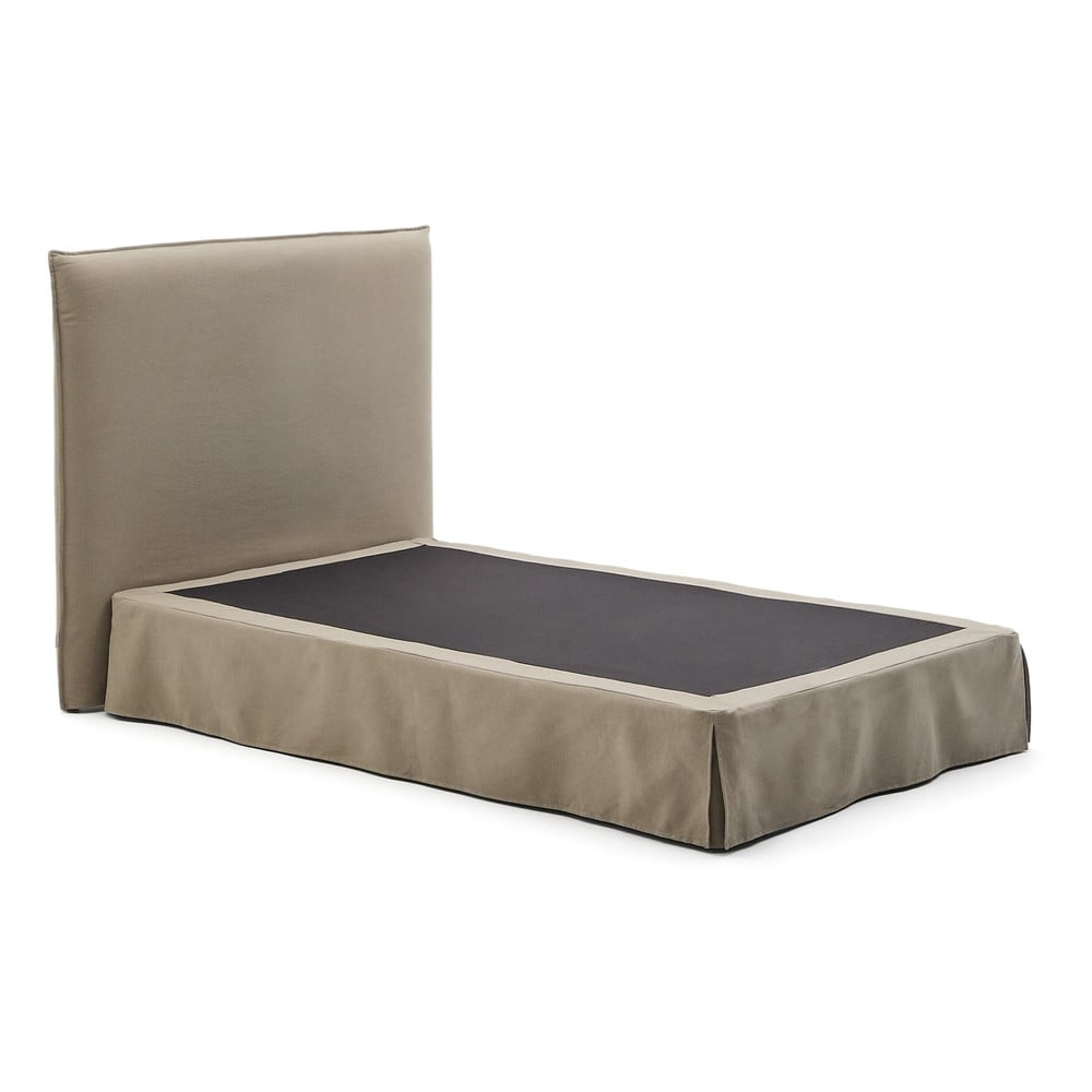 Taupe čalúnená jednolôžková posteľ 90x200 cm Jaira – Kave Home