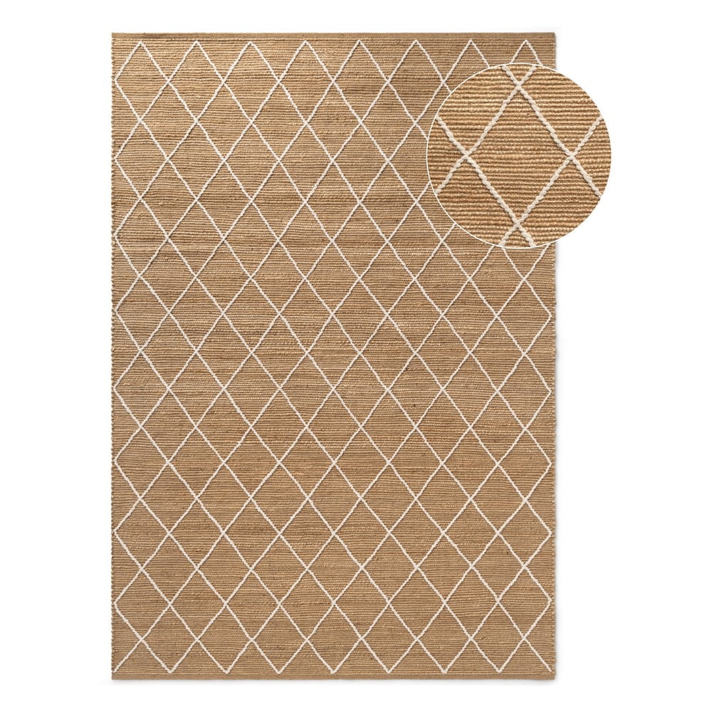 Ručne tkaný jutový koberec v prírodnej farbe 80x150 cm Kunu – Hanse Home