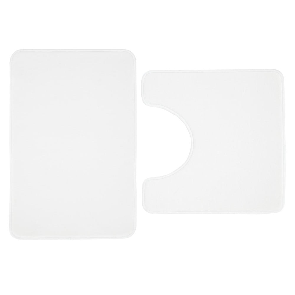 Biele WC kúpeľňové predložky z pamäťovej peny v súprave 2 ks 50x80 cm Anti-Bacterial – Catherine Lansfield