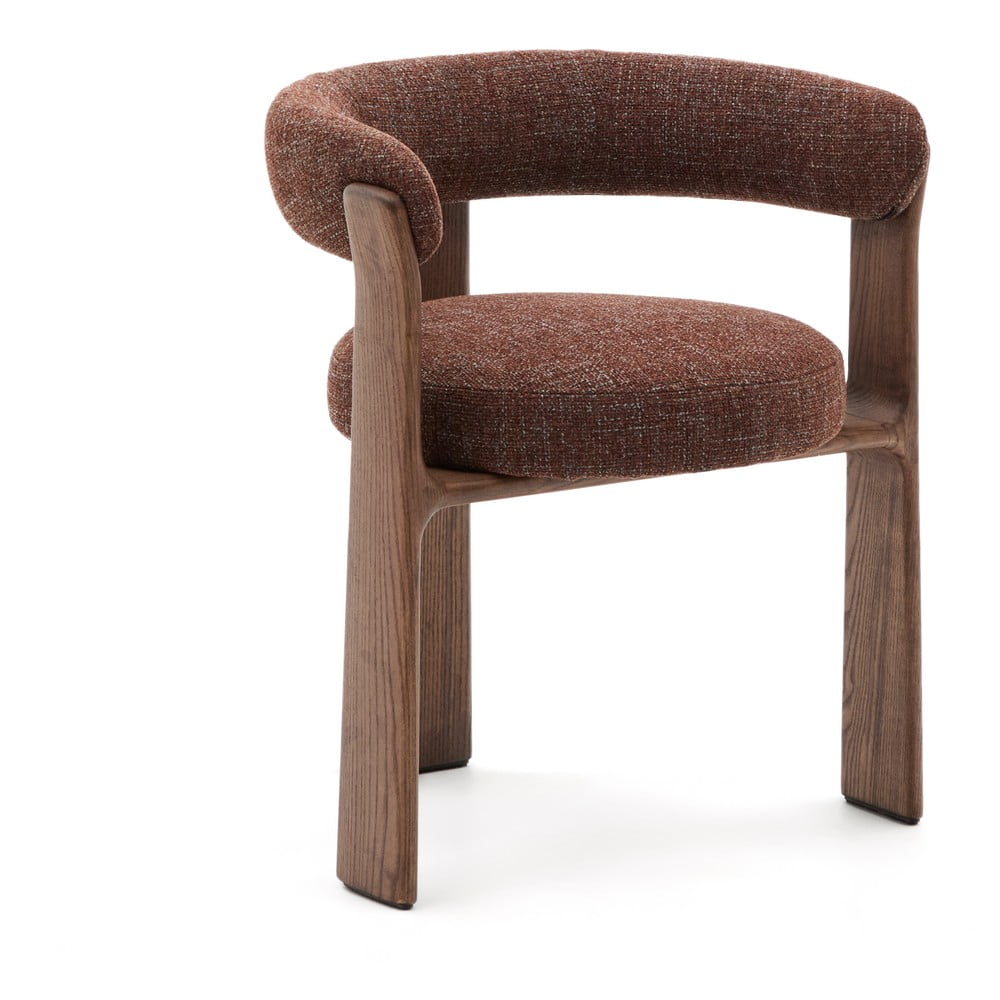 Hnedé jedálenské kreslo s podrúčkami z jaseňového dreva Granite – Kave Home