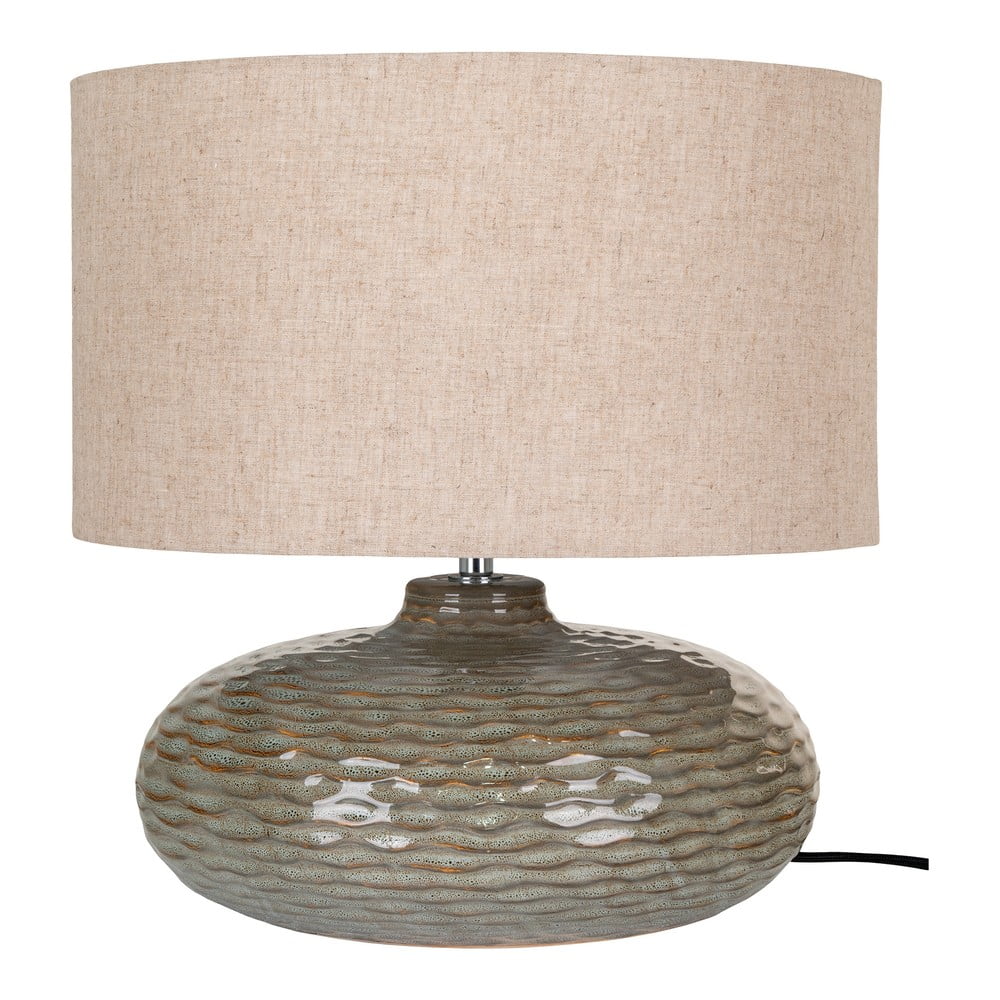 Khaki keramická stolová lampa s textilným tienidlom (výška  44 cm) Oldham – House Nordic