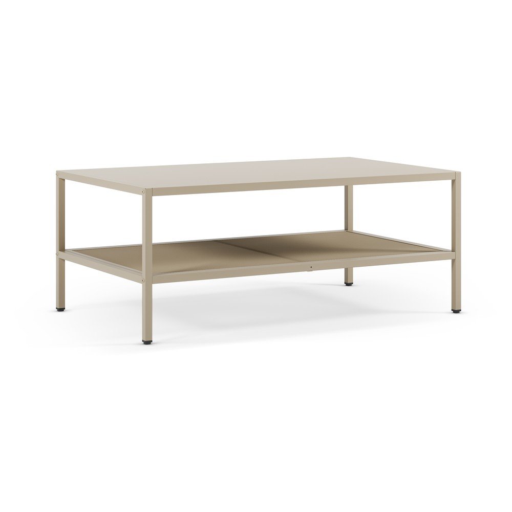 Krémovobiely kovový konferenčný stolík 60x100 cm Fayna – Marckeric