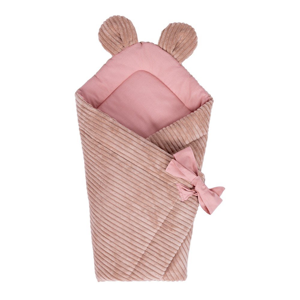 Ružová menčestrová detská zavinovačka 35x65 cm – Meowbaby