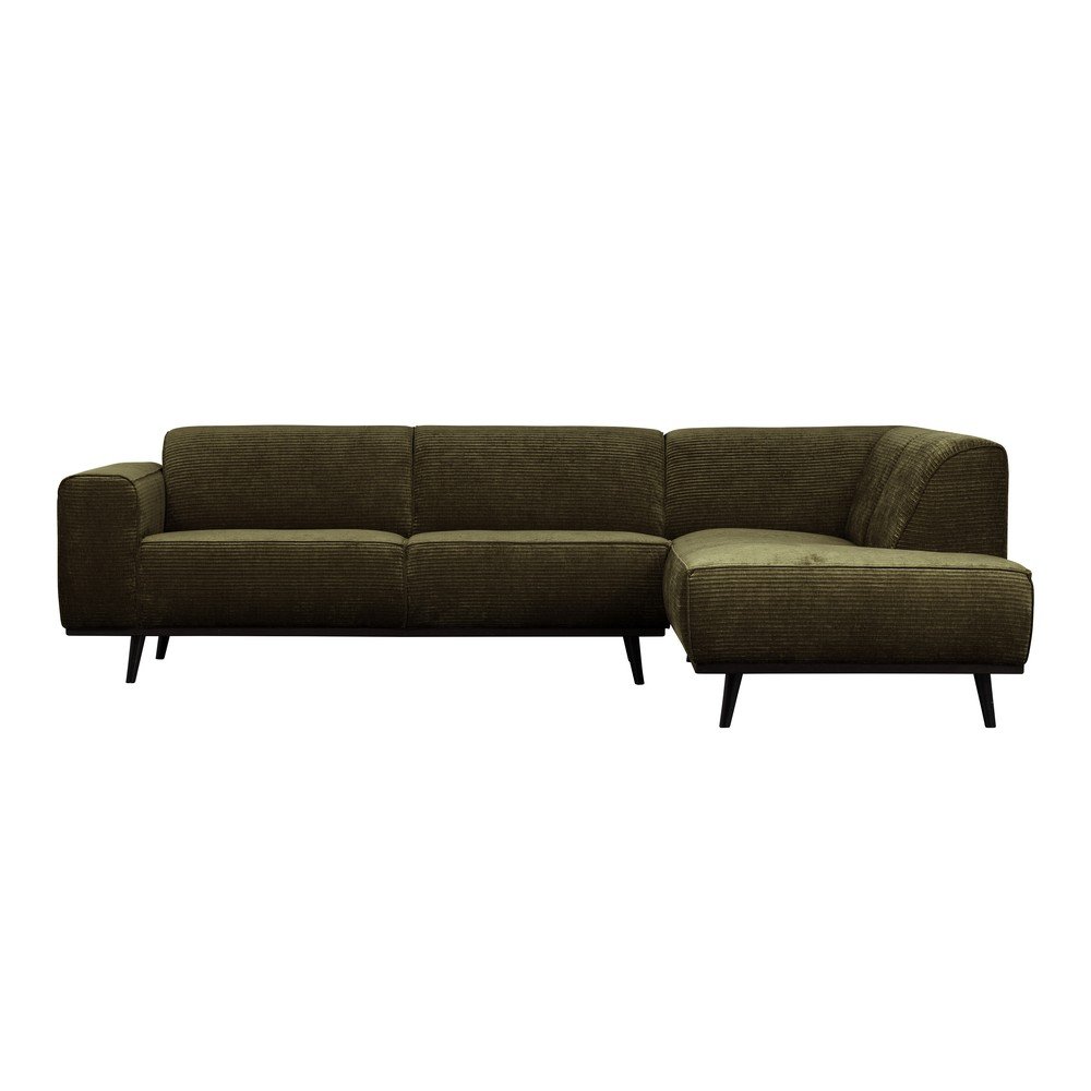 Tmavozelená menčestrová rohová pohovka (pravý roh/do L) Statement – WOOOD