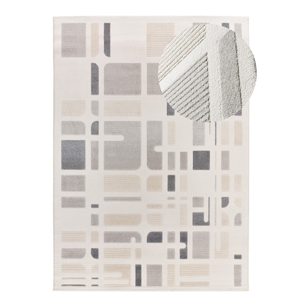 Koberec vo svetlosivej a slonovinovej farbe 80x150 cm Flora – Universal