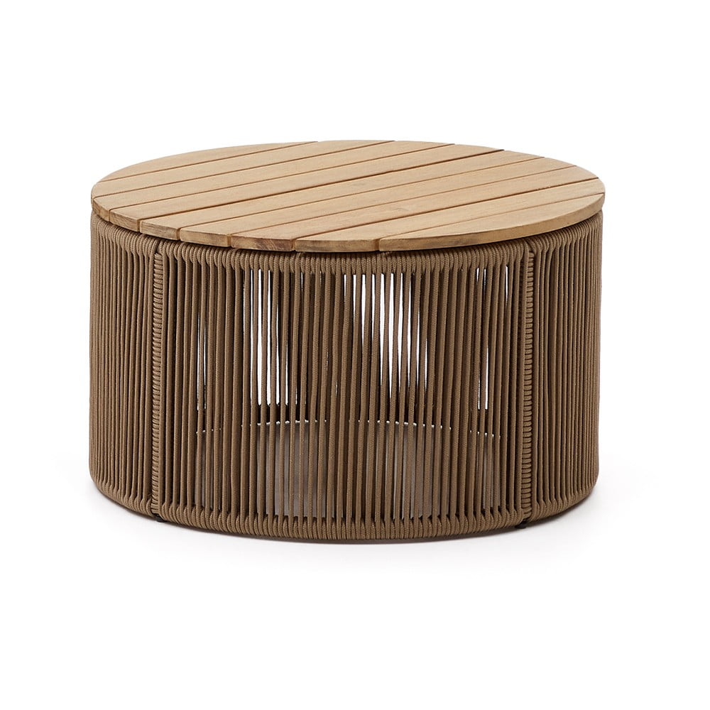 Okrúhly záhradný odkladací stolík s doskou z akácie ø 60 cm Dandara – Kave Home