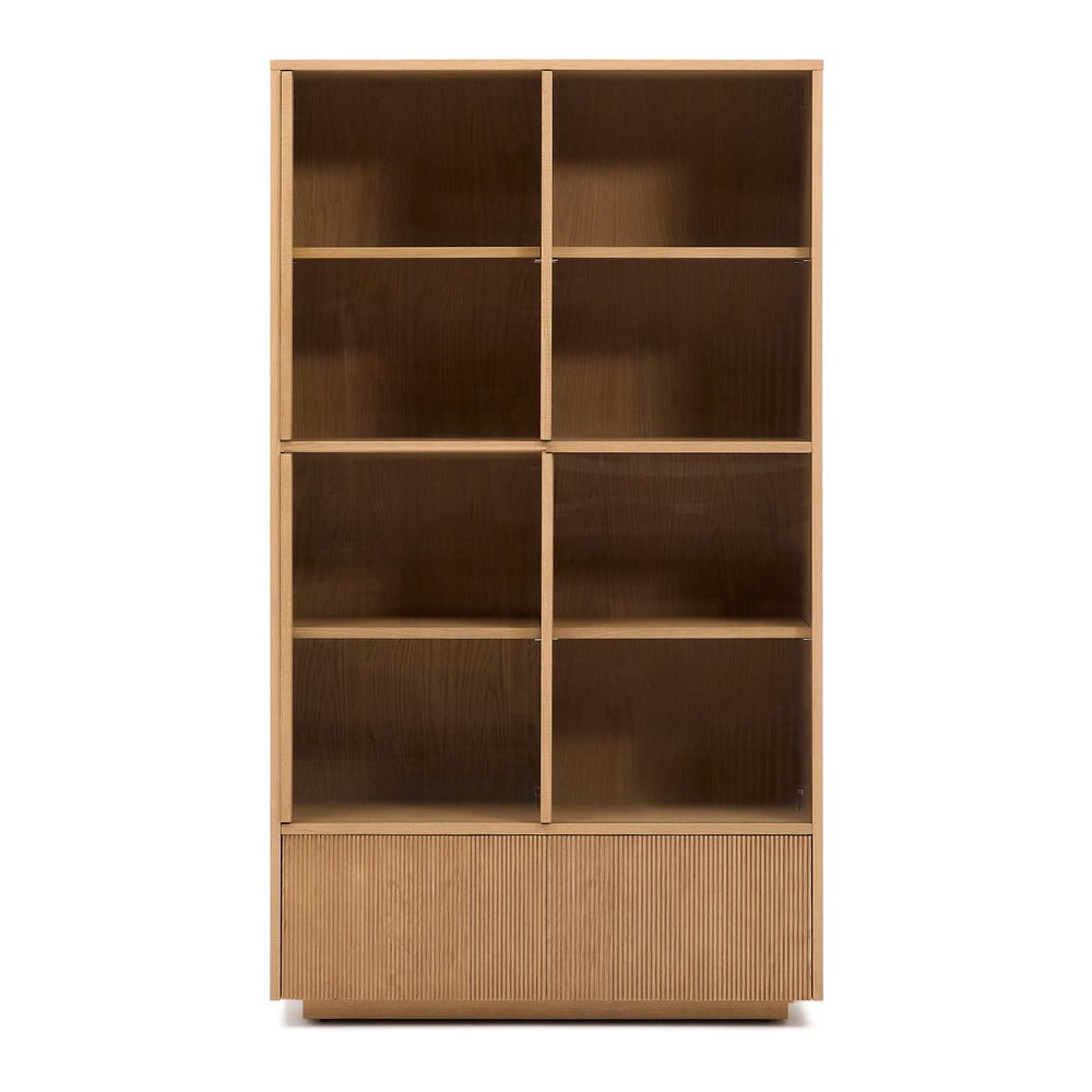 Vitrína v dekore duba s posuvnými dverami v prírodnej farbe 100x174x40 cm Helvine – Kave Home